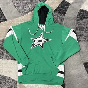Dallas Stars‎ Hockey Hoodie Men Size Medium Green NHL Pullover Sweatshirt